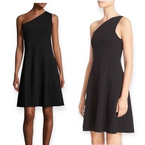 New with tag, Theory Black Leainna Fixture Ponte‎ One-Shoulder Dress,  P (00-0)